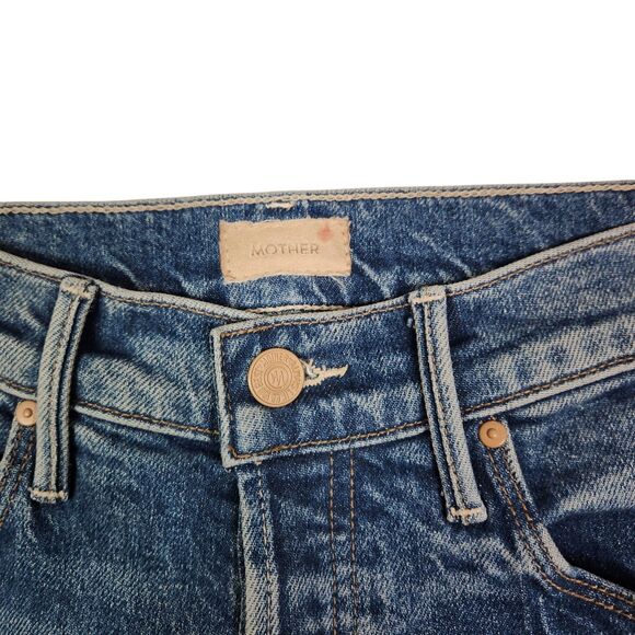 MOTHER Jeans Womens 24 Blue The Stunner Ankle Fray Crate Digger - Picture 6 of 12